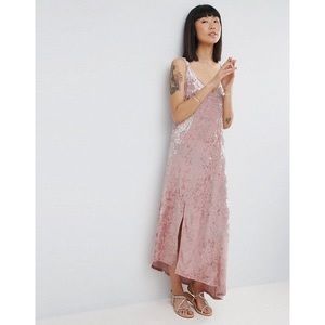 ASOS Asymmetric Maxi Dress in Summer Velvet